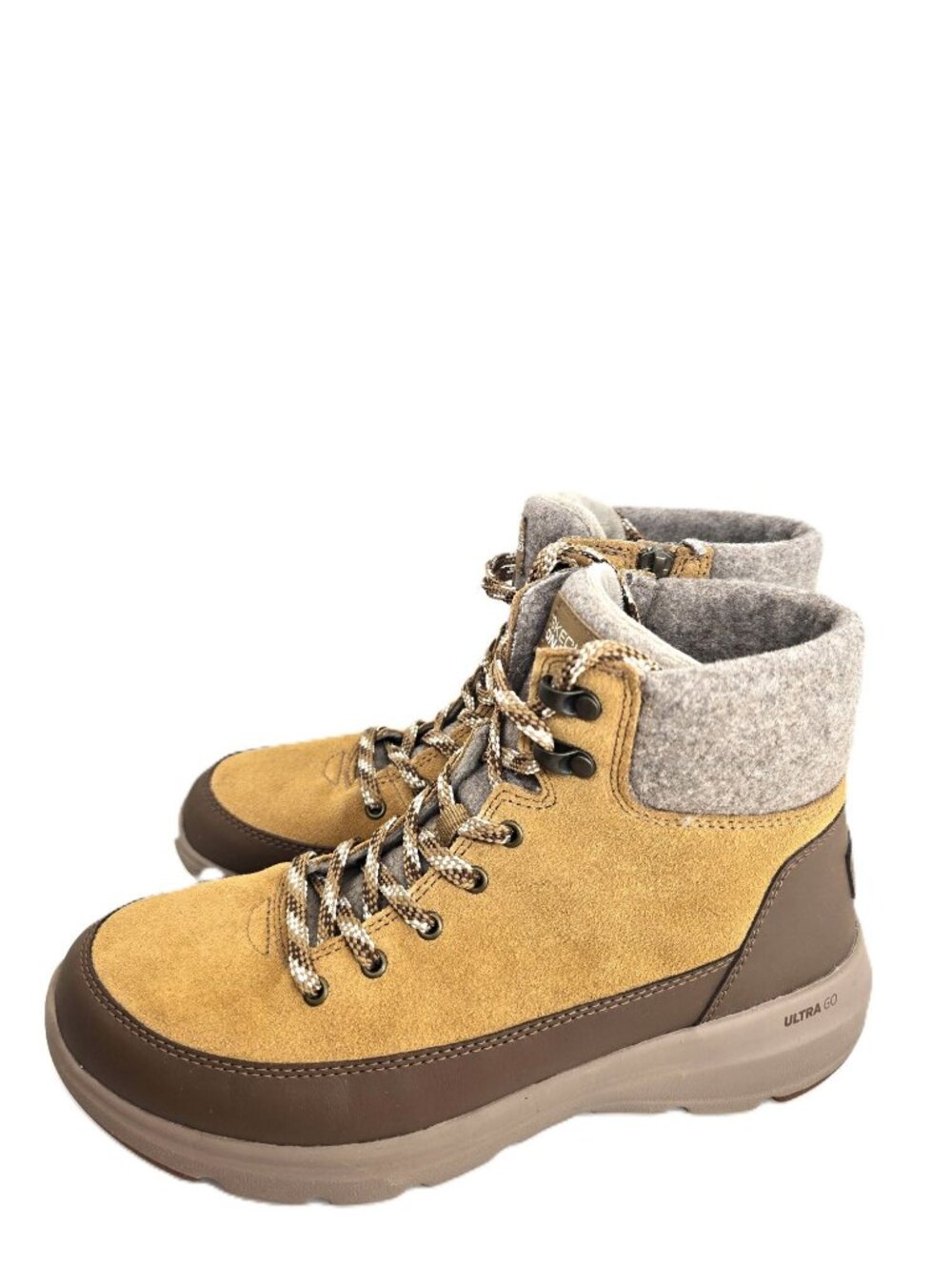 Skechers On-the-GO Glacial Ultra Tahoe Brown Suede Low Comfort Boots Women 7.5